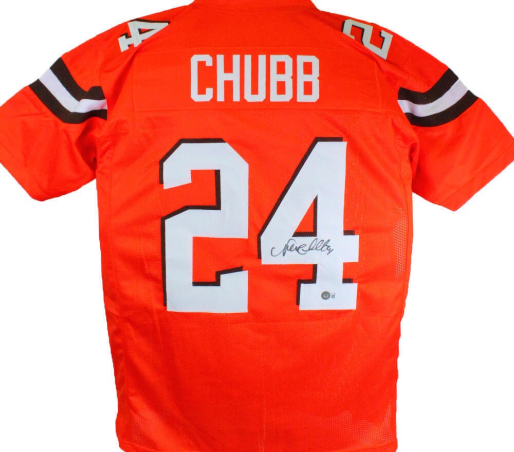 Nick Chubb Autographed Cleveland Browns Orange Custom Jersey
