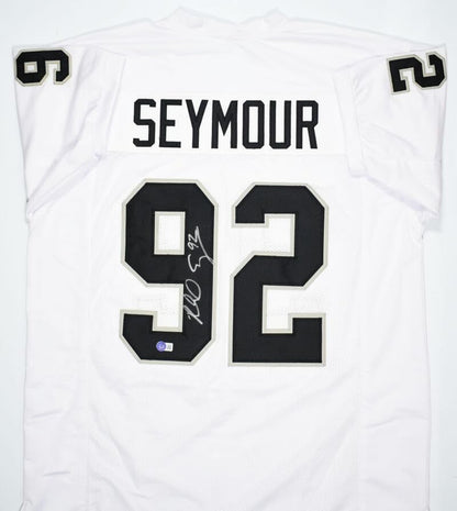 Richard Seymour Autographed Oakland Raiders White Custom Jersey