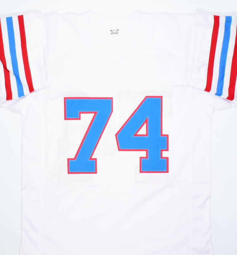 Bruce Matthews Signed White Custom Jersey with HOF Inscription