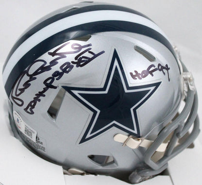 Randy White Signed Dallas Cowboys Black Speed Mini Helmet Inscribed HOF