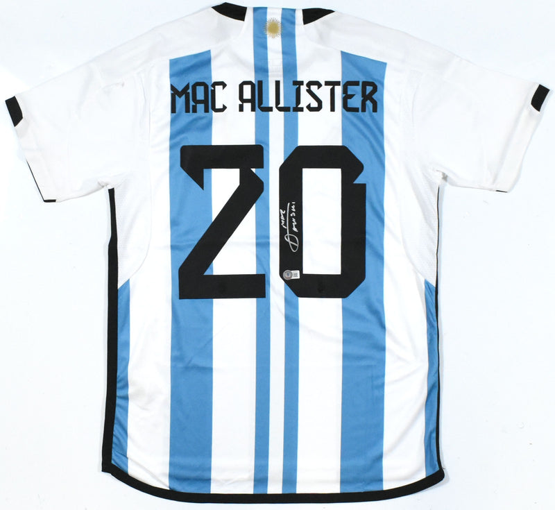 Alexis Mac Allister Signed Argentina Home Soccer Jersey
