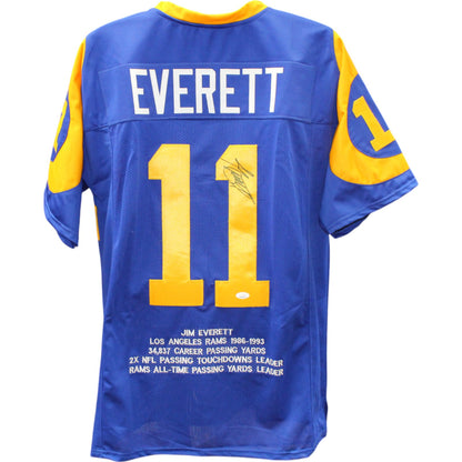 Jim Everett Signed Pro Style Custom Stat Jersey