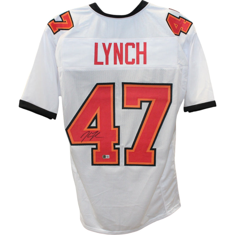John Lynch Signed White Throwback Custom Jersey (Beckett Witnessed)