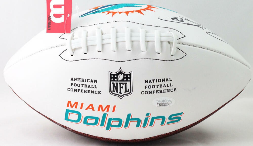 Jason Taylor Signed Miami Dolphins Logo Football