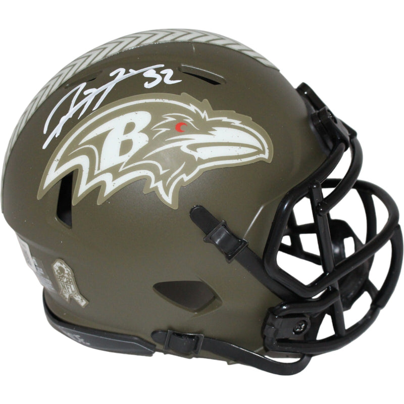 Ray Lewis Signed Baltimore Ravens Salute to Service Mini Helmet (BAS)