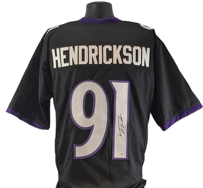 Trey Hendrickson Autographed Baltimore Ravens Black Custom Jersey