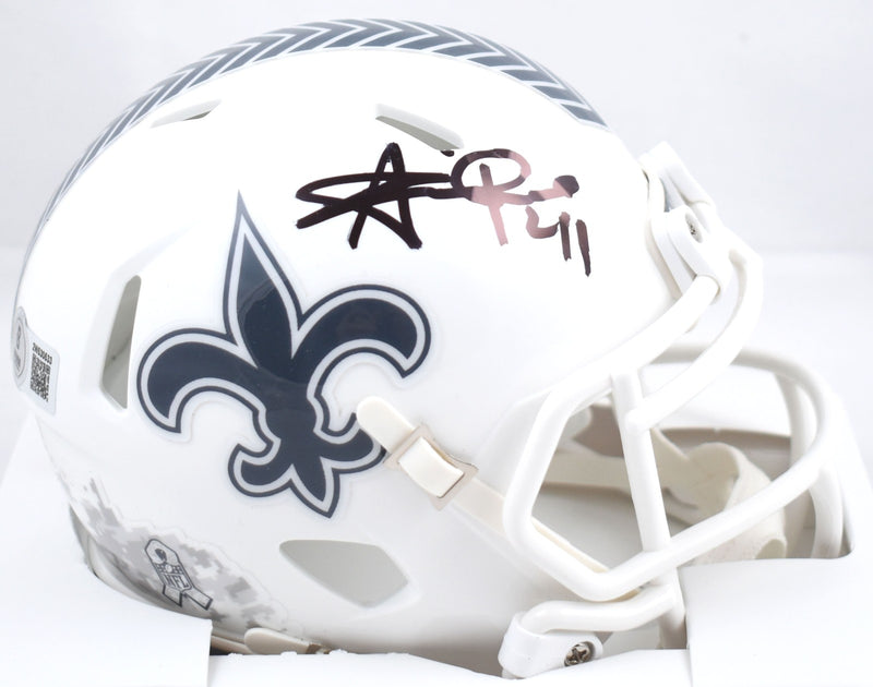 Alvin Kamara Signed New Orleans Saints 2024 Salute to Service Mini Helmet