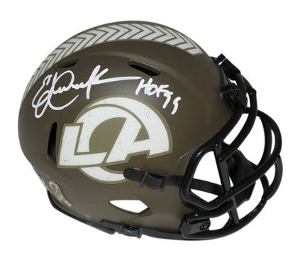 Eric Dickerson Signed Los Angeles Rams Salute to Service Mini Helmet HOF