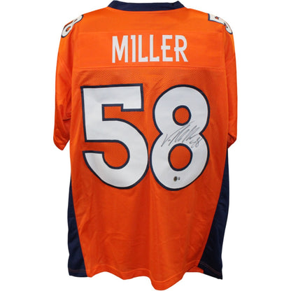 Von Miller Autographed Custom Orange Jersey (Beckett Witnessed)