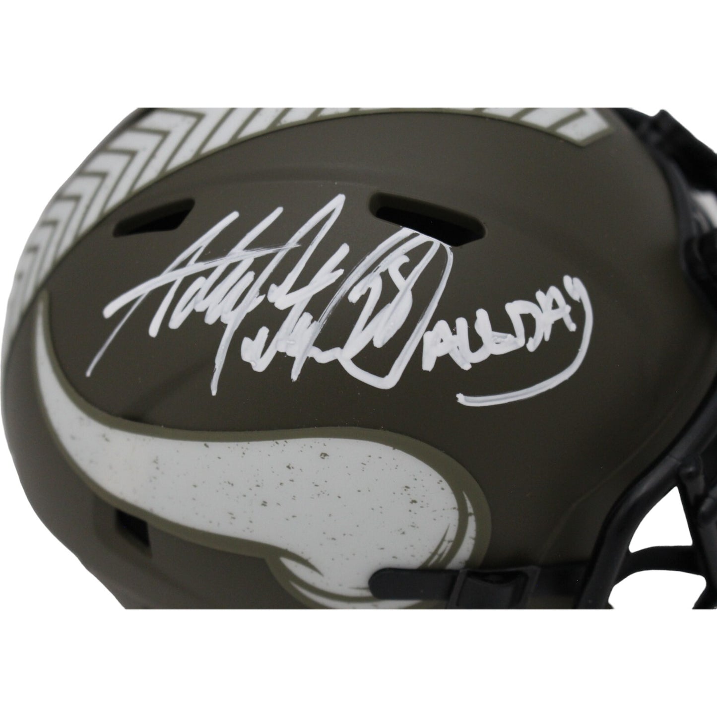 Adrian Peterson Signed Minnesota Vikings 2022 Salute to Service Mini Helmet