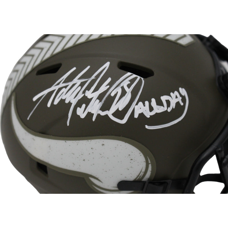 Adrian Peterson Signed Minnesota Vikings 2022 Salute to Service Mini Helmet