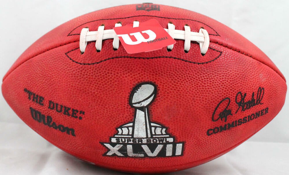 Ray Lewis Autographed Wilson Duke Super Bowl Football - 2 Inscriptions