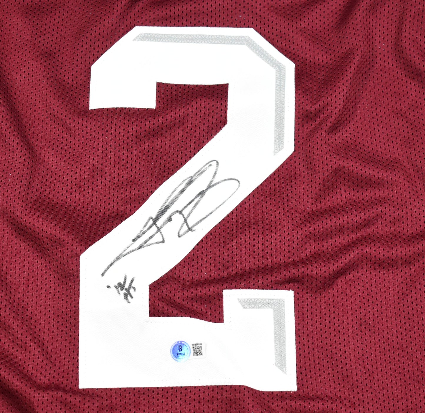 Johnny Manziel Autographed Maroon Custom Jersey - '12 Heisman Inscribed