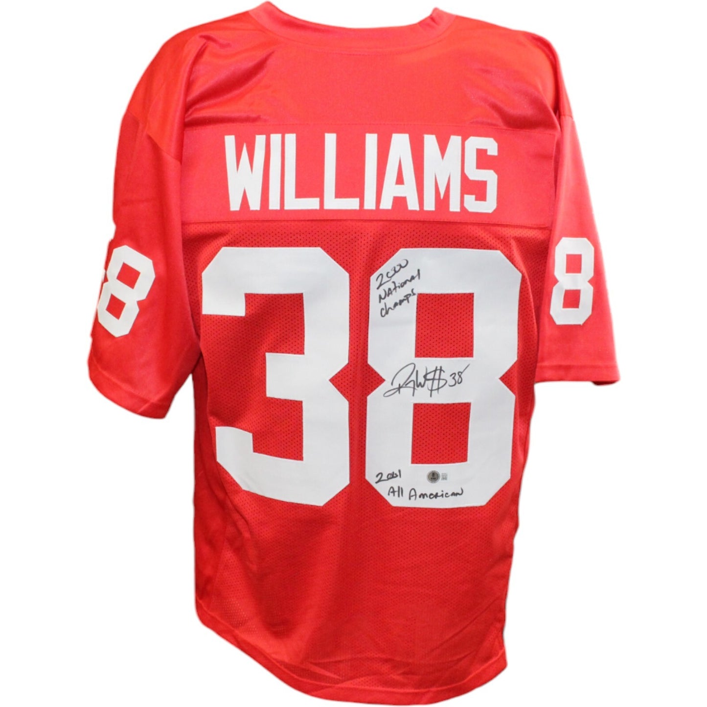 Roy Williams Autographed Red College Style Jersey (2 Inscriptions) BAS