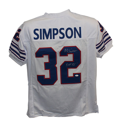 O.J. Simpson Signed Buffalo Bills Custom Jersey HOF Inscription JSA