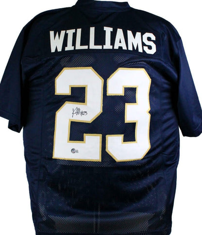 Kyren Williams Signed Notre Dame Custom Blue Jersey