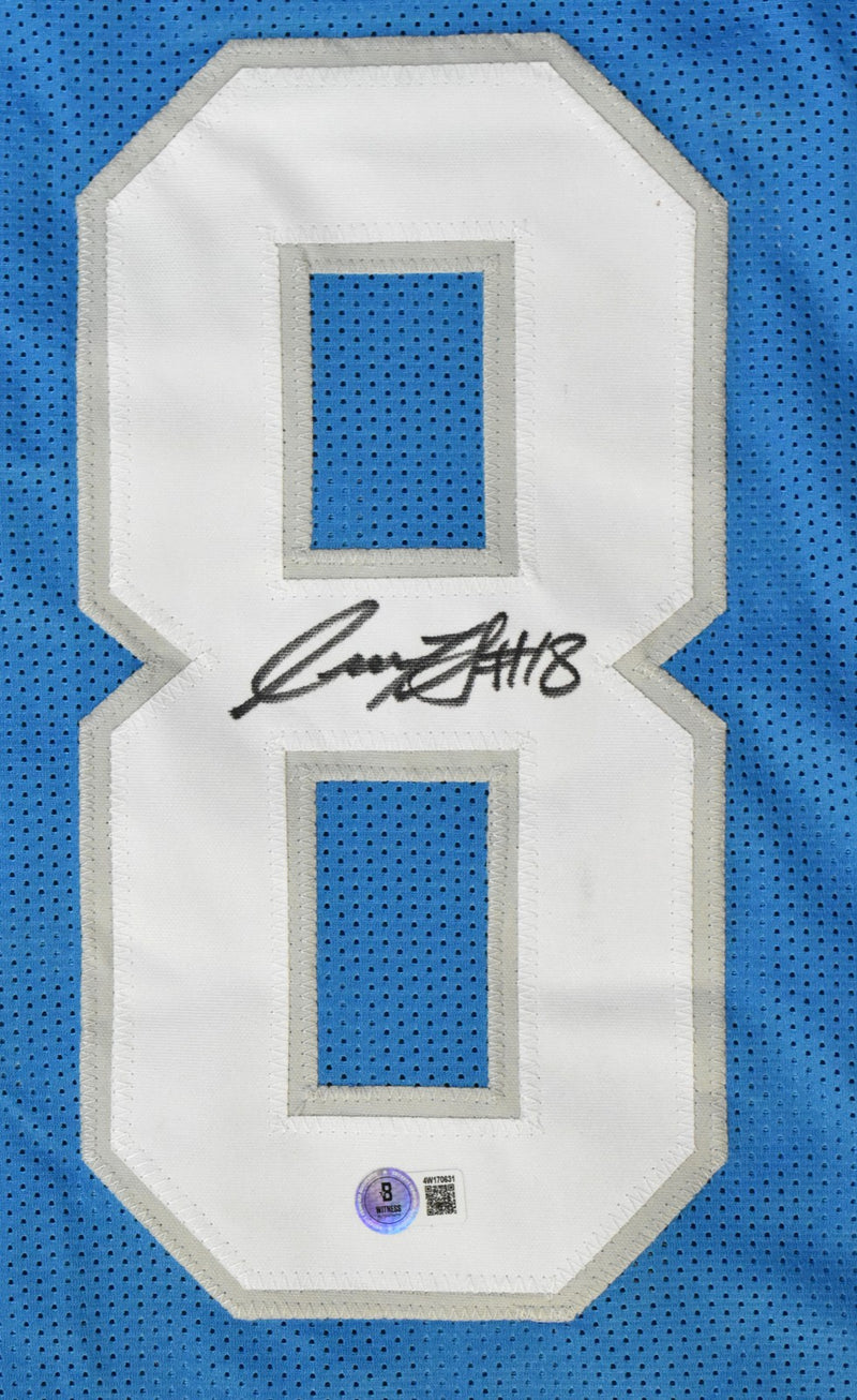 Isaac TeSlaa Autographed Detroit Lions Custom Style Jersey (Blue)