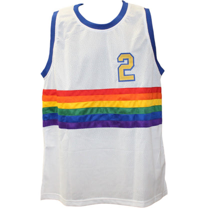 Alex English Autographed White Custom Basketball Jersey HOF Inscribed