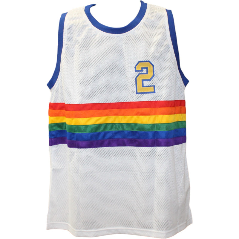 Alex English Autographed White Custom Basketball Jersey HOF Inscribed