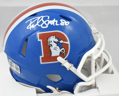 Rod Smith Signed Denver Broncos 1975-1996 Throwback Mini Helmet