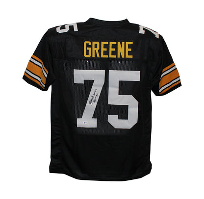 Joe Greene Signed Pittsburgh Steelers Custom Black Jersey HOF BAS