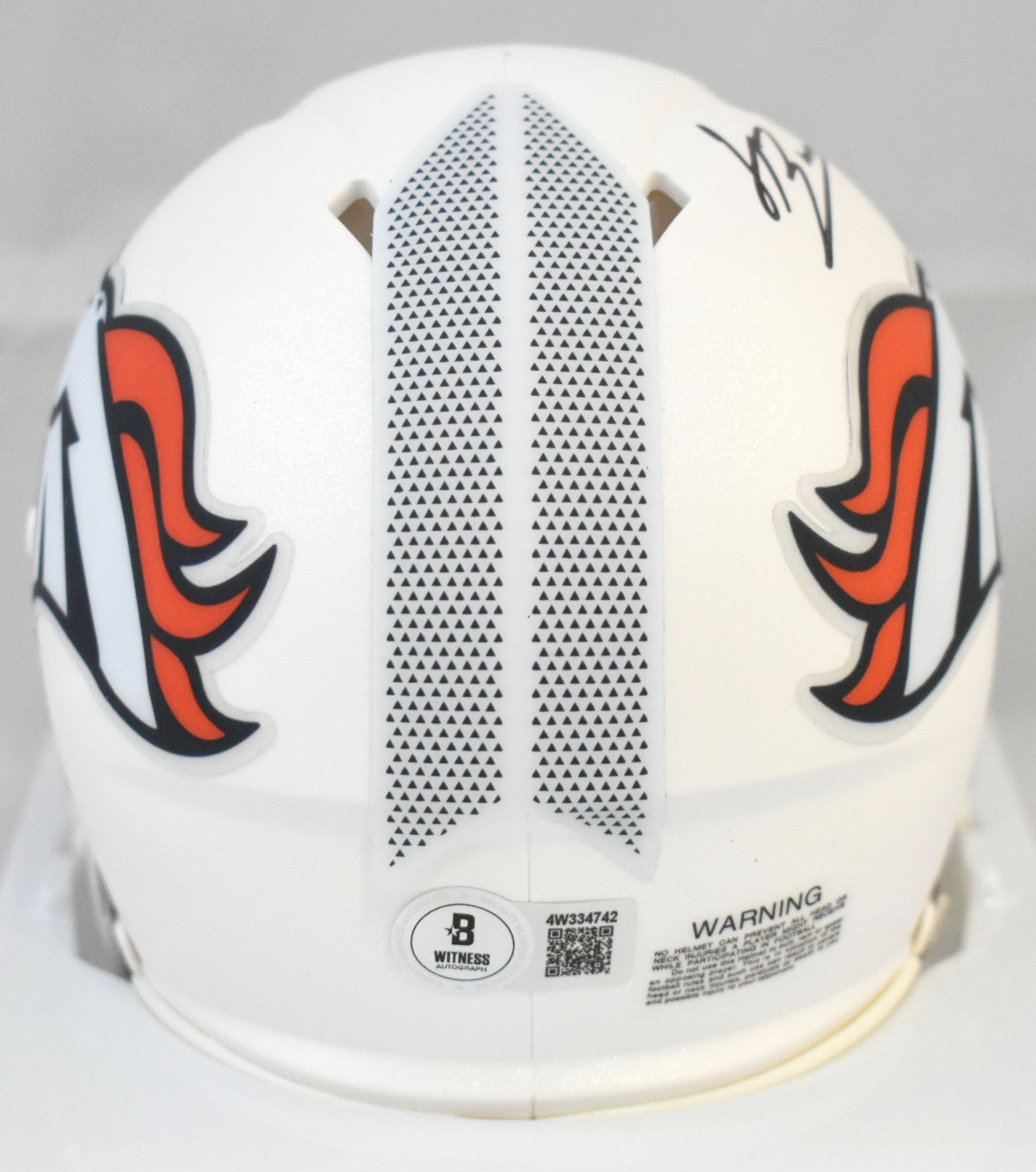 Jahdae Barron Signed Denver Broncos 2024 Alternate Speed Mini Helmet