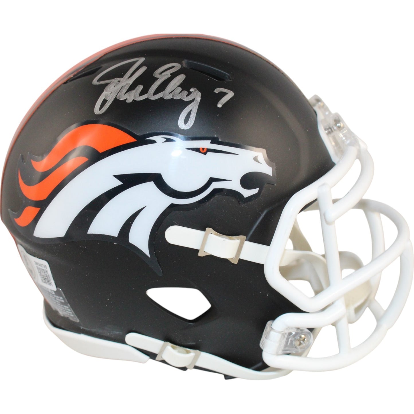 John Elway Signed Denver Broncos Matte Black Mini Helmet