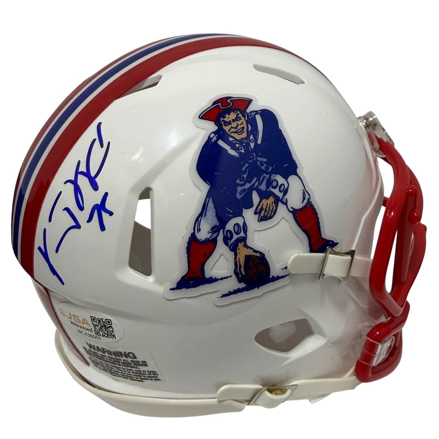 Vince Wilfork New England Patriots Signed Throwback Mini Helmet JSA