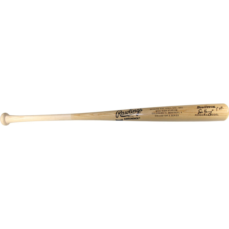 Eric Young Signed Colorado Rockies 1993 Opening Day Bat w/ "1st HR" Inscription