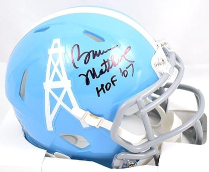 Bruce Matthews Signed Houston Oilers 1960-62 Speed Mini Helmet HOF