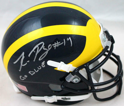 Kwity Paye Signed Michigan Wolverines Mini Helmet - "Go Blue"
