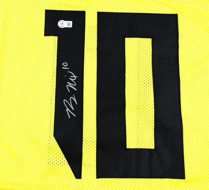 Bo Nix Autographed Yellow Custom College Style Jersey
