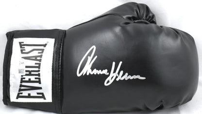 Tommy Hearns Autographed Black Everlast Boxing Glove