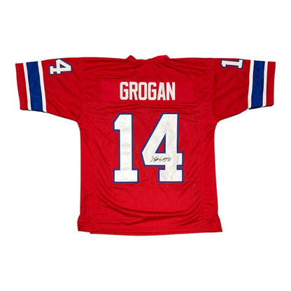 Steve Grogan Autographed New England Patriots Custom Jersey
