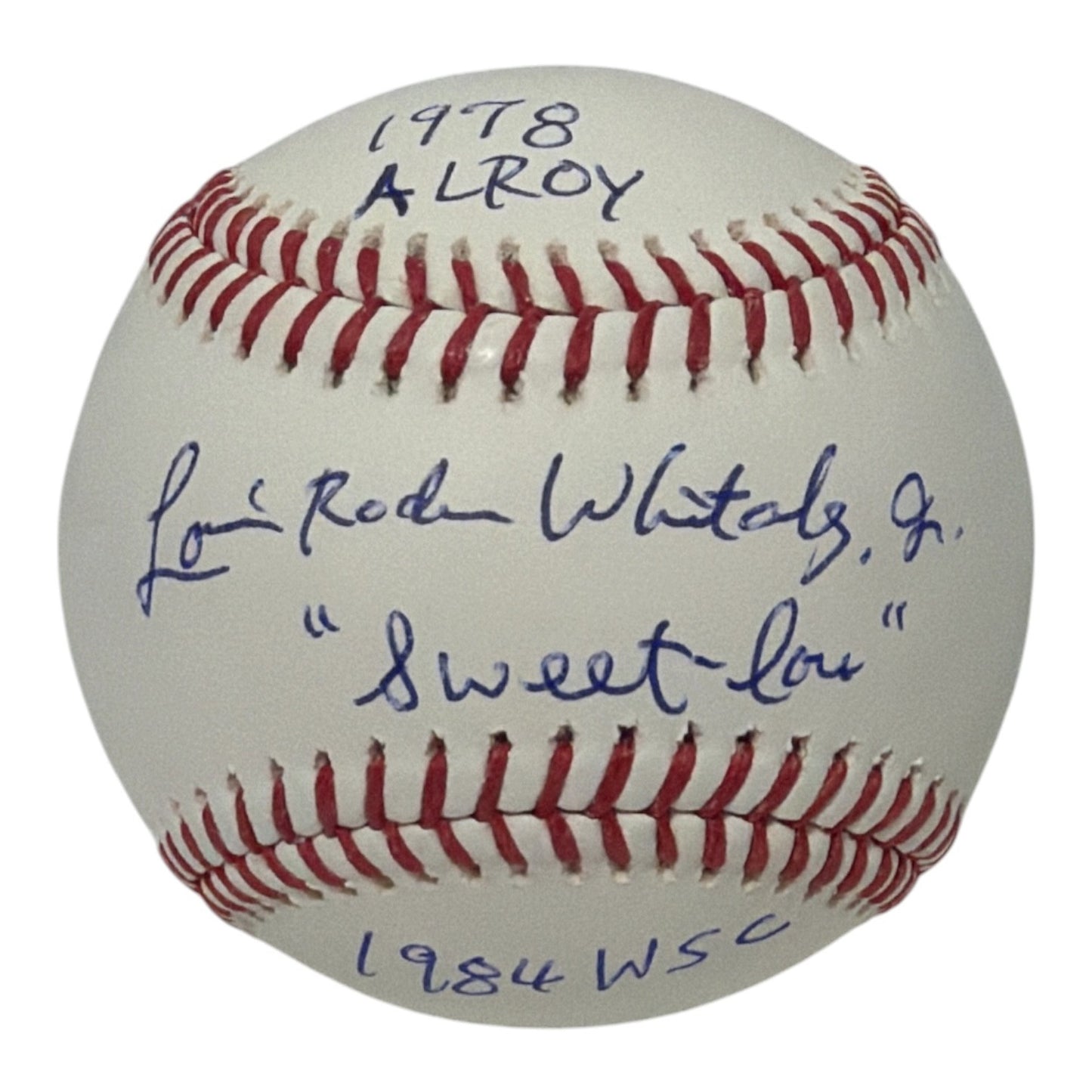 Lou Whitaker Signed Official Major League Baseball with 3 Inscriptions