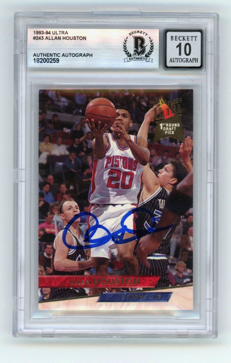 Allan Houston Autographed 1993-94 Fleer Ultra Rookie Card BGS 10 Auto