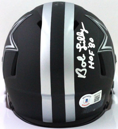 Bob Lilly Signed Dallas Cowboys Eclipse Mini Helmet with HOF Inscription