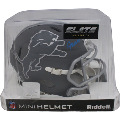Jameson Williams Detroit Lions Signed Slate Mini Helmet