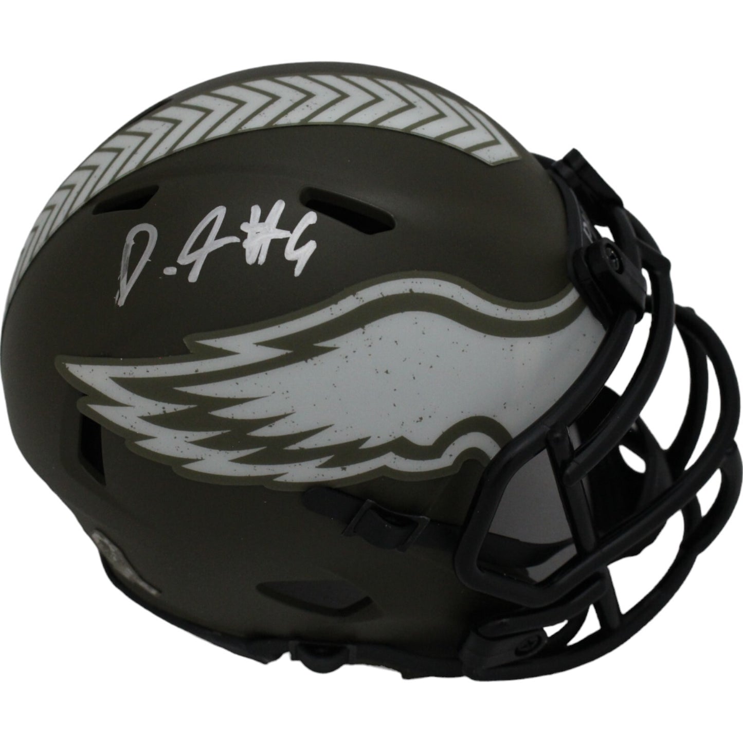 Devonta Smith Signed Philadelphia Eagles 2022 Salute to Service Mini Helmet