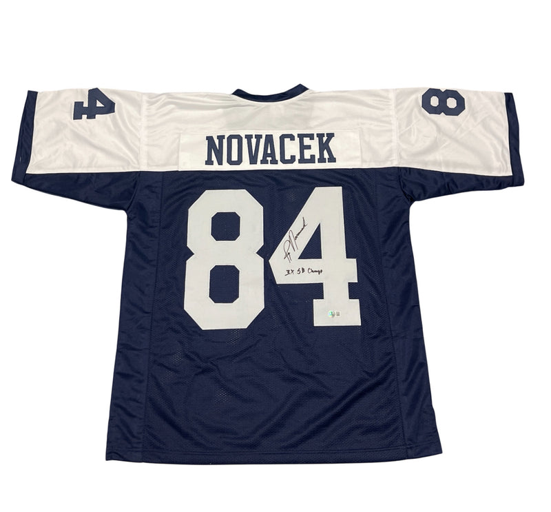 Jay Novacek Signed Dallas Cowboys Custom Jersey (3x SB Champs)