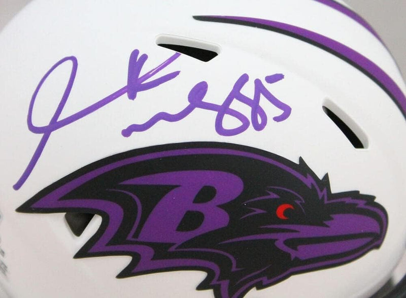Derrick Mason Signed Baltimore Ravens Lunar Speed Mini Helmet