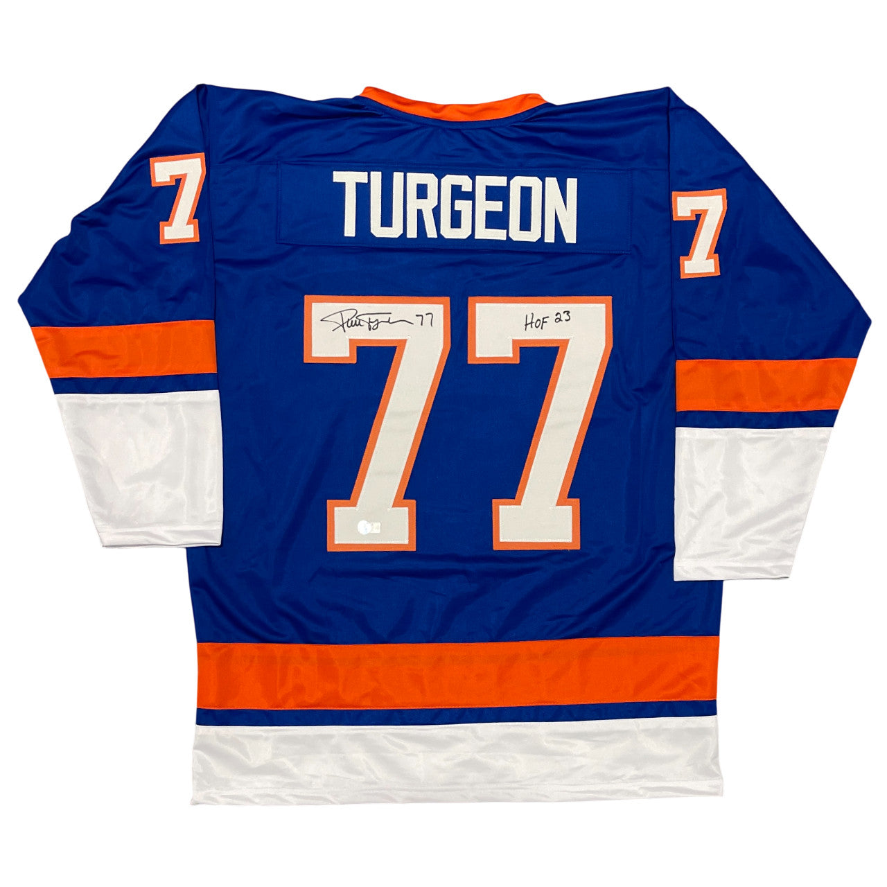 Pierre Turgeon NY Islanders Signed Custom Jersey (HOF 23) Beckett Witnessed