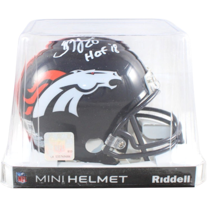 Brian Dawkins Signed Denver Broncos Mini Helmet - HOF 18
