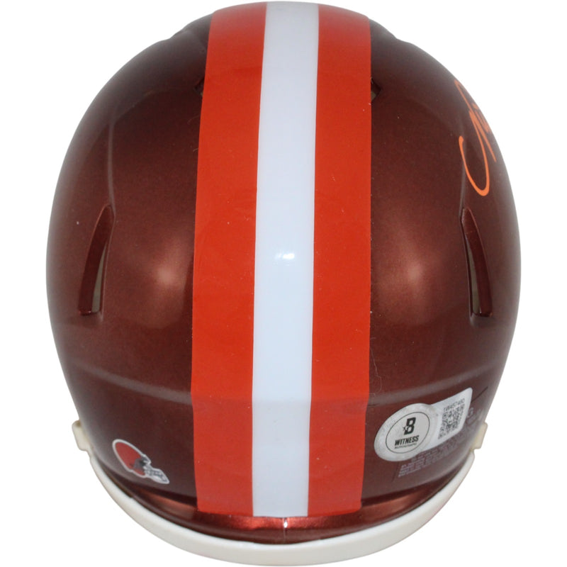 Nick Chubb Cleveland Browns Flash Speed Mini Helmet Beckett COA