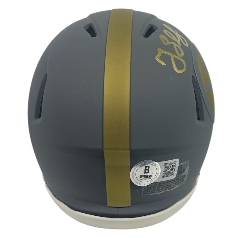 Greg Lloyd Pittsburgh Steelers Signed Slate Mini Helmet (5x Pro Bowl)