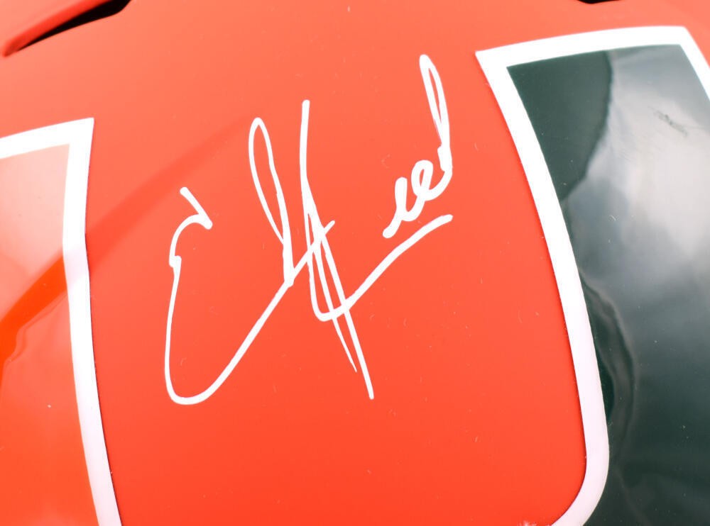 Ed Reed Signed Miami Hurricanes Full Size Amp Speed Helmet