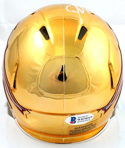 Deion Sanders Signed Florida State Seminoles Chrome Speed Mini Helmet