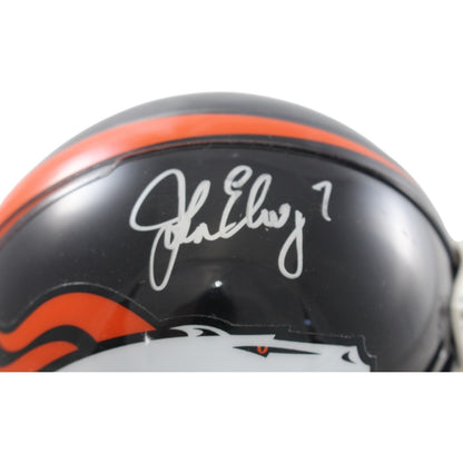 John Elway Signed Denver Broncos Mini Helmet (BAS)