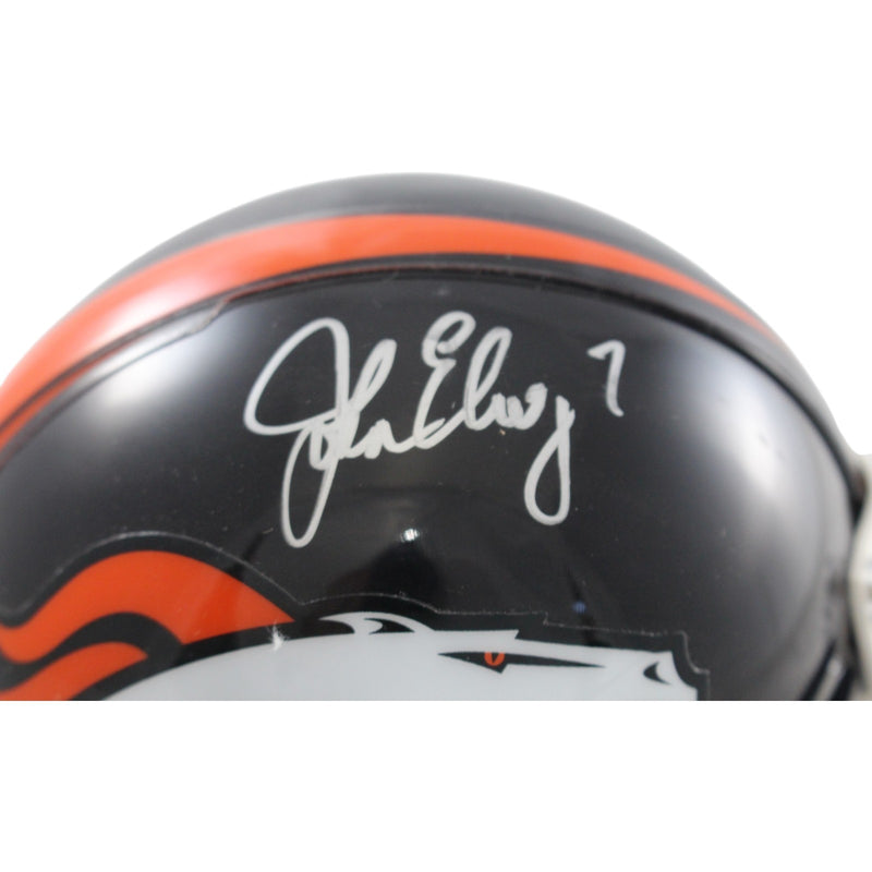 John Elway Signed Denver Broncos Mini Helmet (BAS)