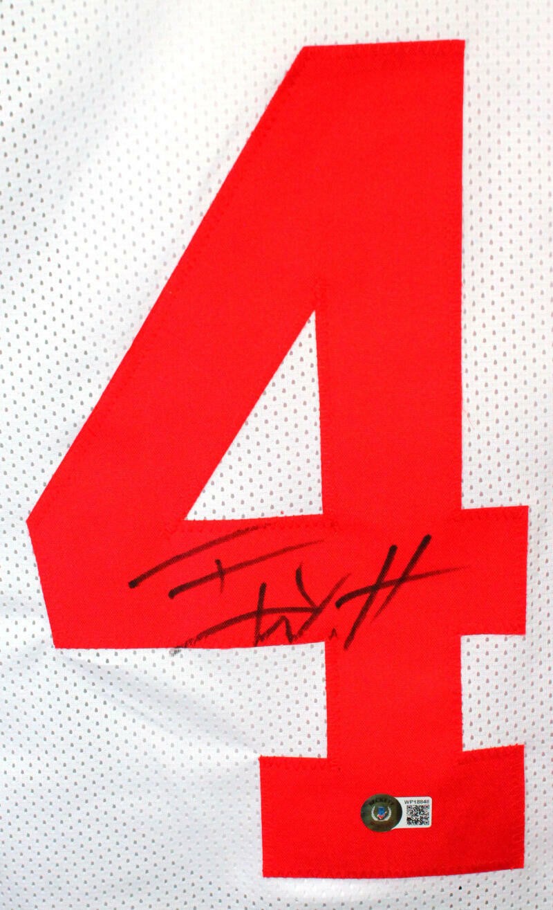 T.J. Watt Signed Wisconsin Badgers Style Custom White Jersey